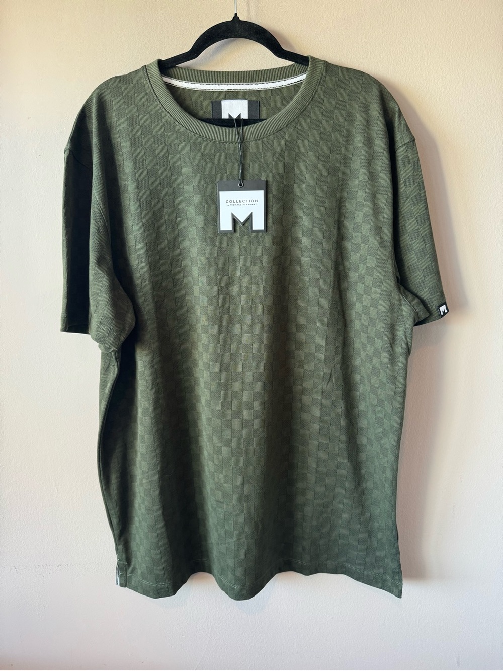 Collection by Michael Strahan NWT Men’s Green Checkered Short Sleeve T-Shirt XXL